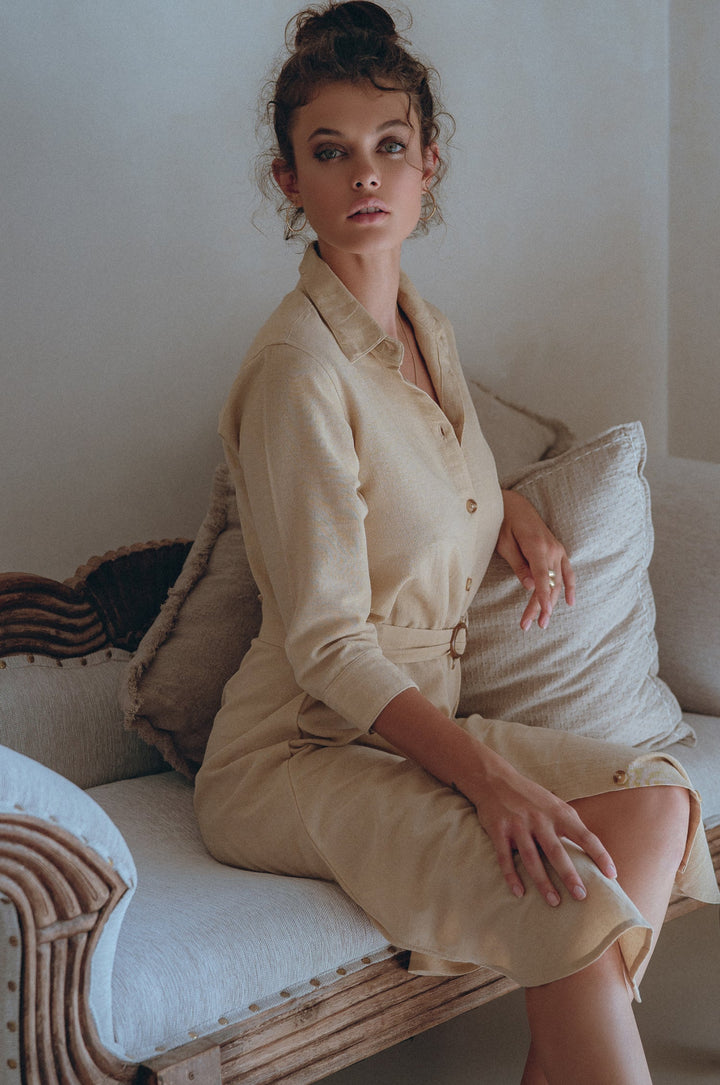 Essence Shirt Linen Dress by Bali Lane