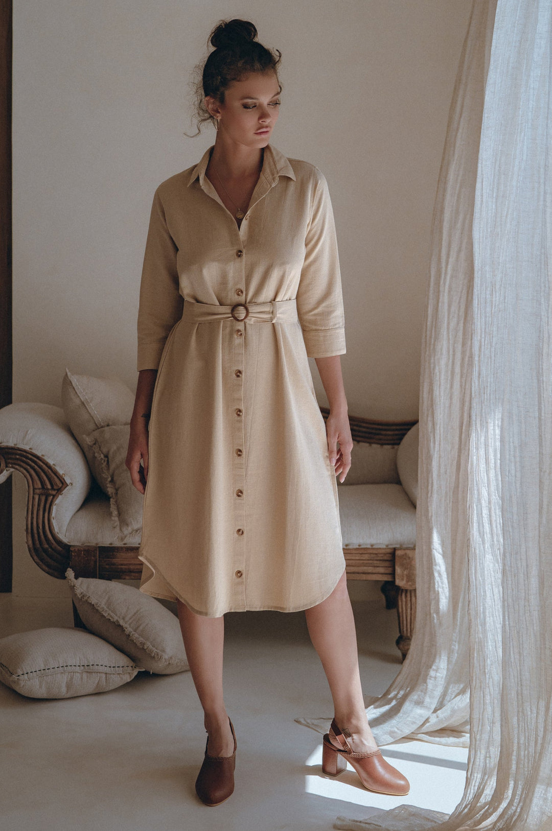 Essence Shirt Linen Dress by Bali Lane