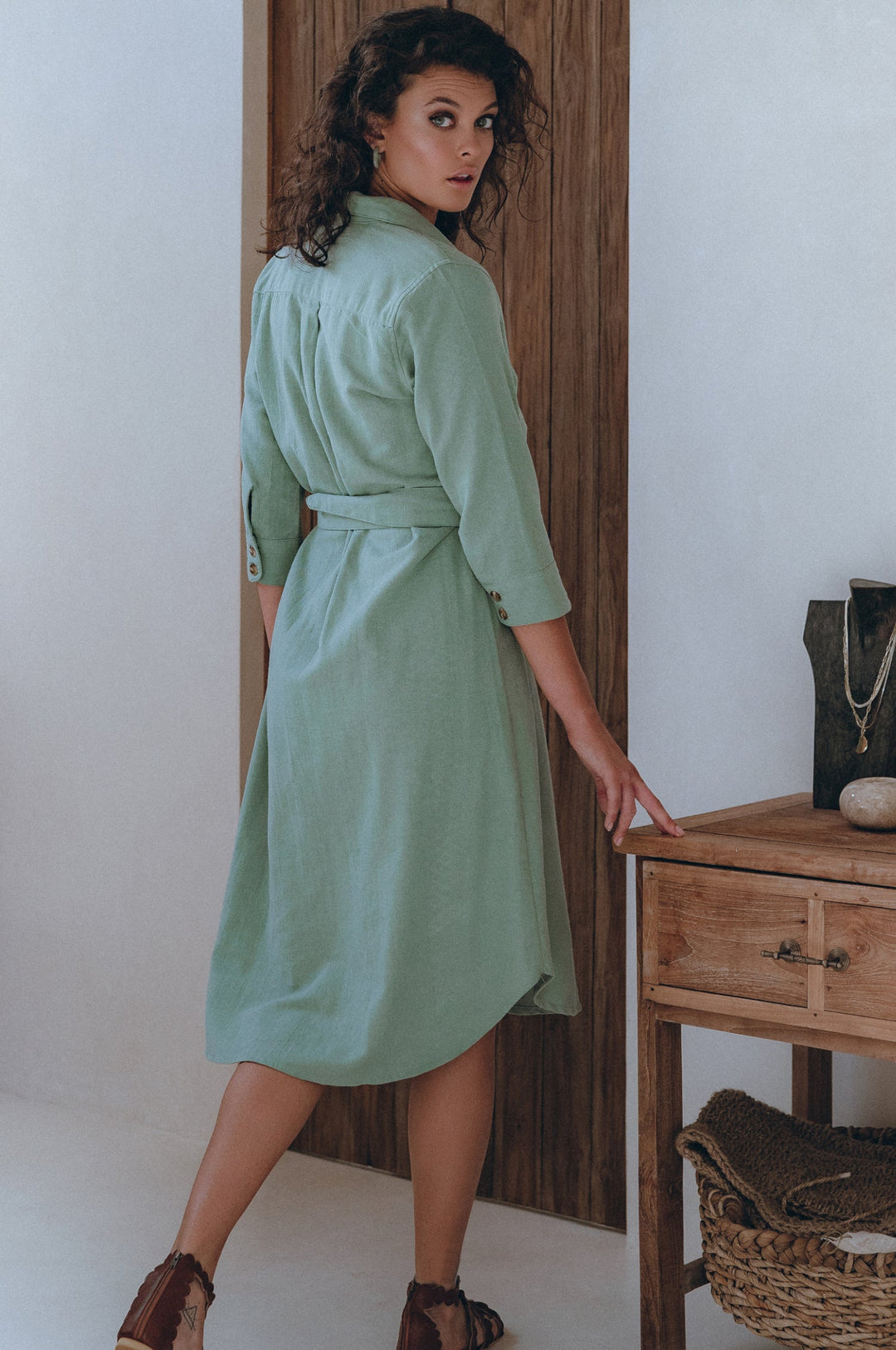 Essence Shirt Linen Dress by Bali Lane