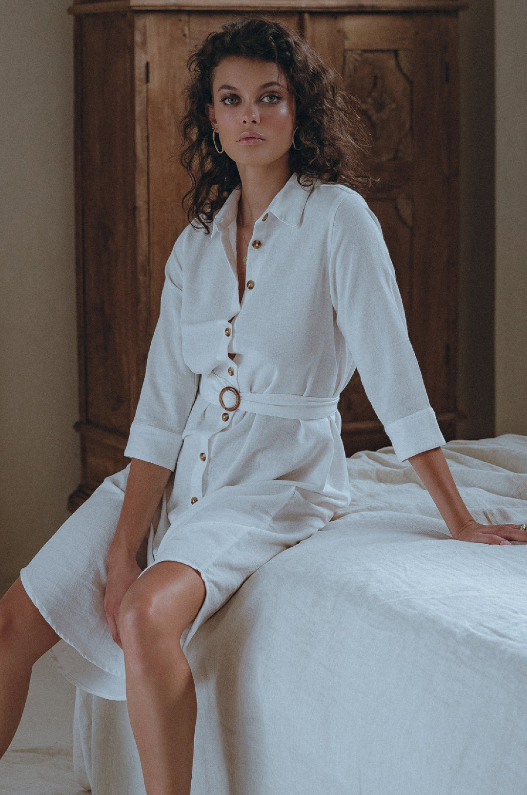 Essence Shirt Linen Dress by Bali Lane