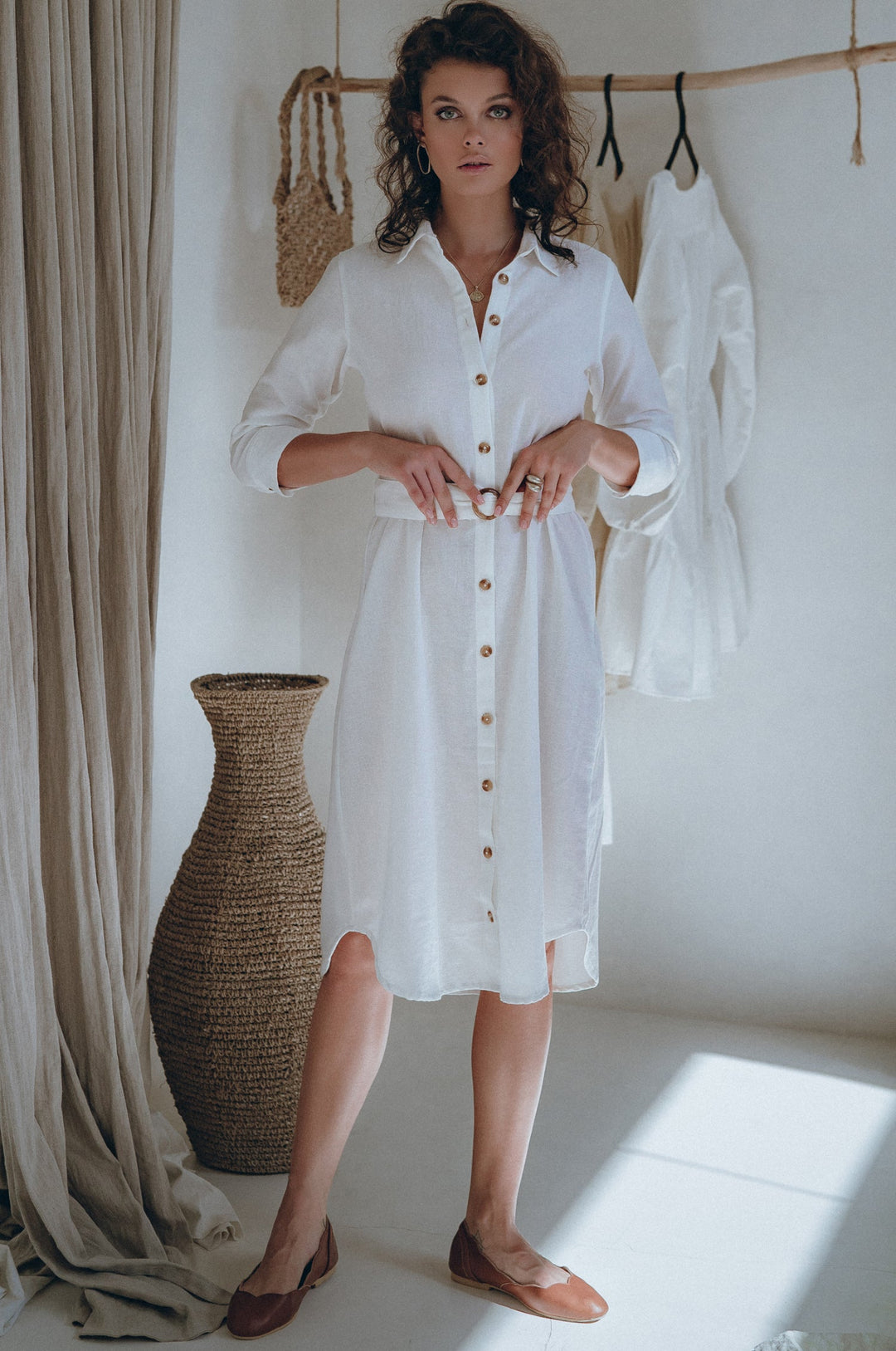 Essence Shirt Linen Dress by Bali Lane