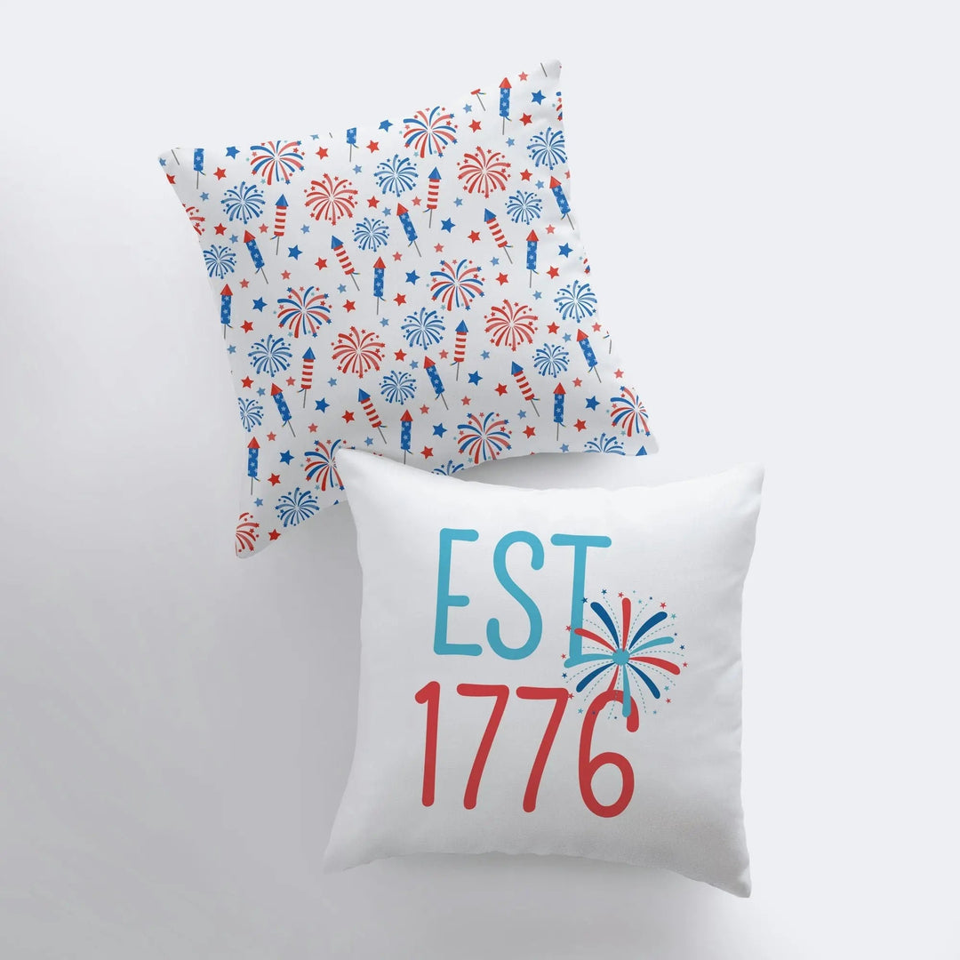 Est 1776 | Pillow Cover | Memorial Gift | Home Decor | Freedom Pillow | Pillow | Farmhouse Decor | Throw Pillows | Bedroom Decor | Fourth US