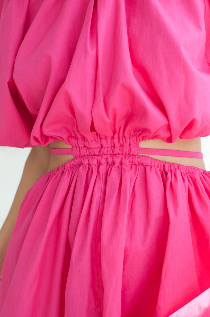 Eva Poplin Cotton Cutout Midi Dress by ELF