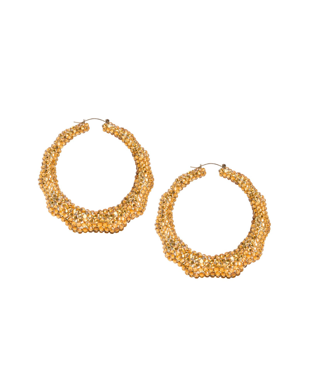 Super Bamboo Rhinestone Hoops - Gold - Limited Edition by Meghan Fabulous
