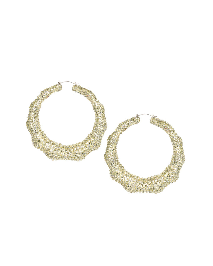 Super Bamboo Rhinestone Hoops - Champagne - Limited Edition by Meghan Fabulous