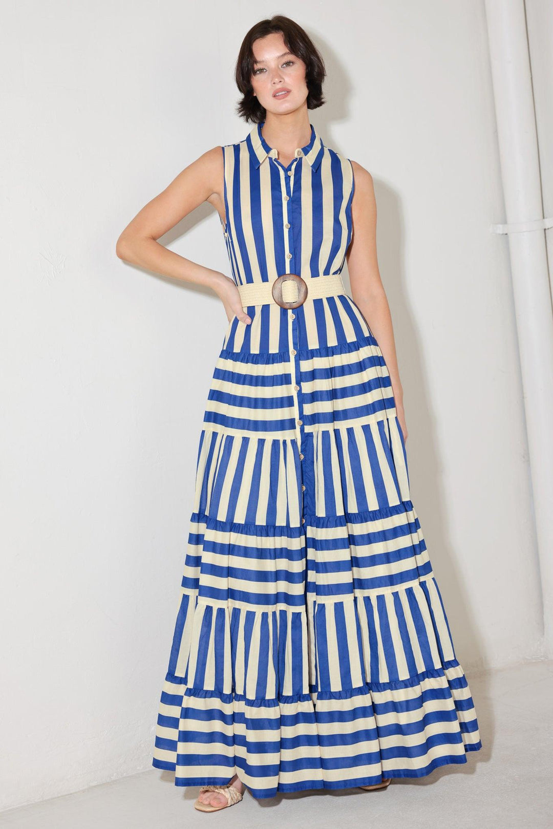 SUNSET BOARDWALK STRIP MAXI DRESS
