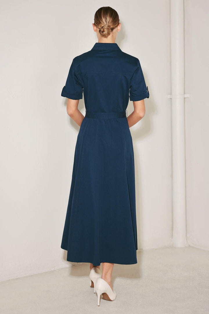 CLASSIC AUTHORITY WOVEN MIDI DRESS