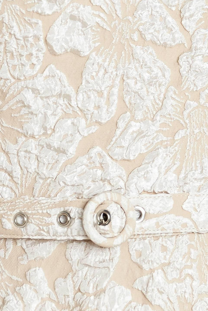 STATEMENT IN IVORY WOVEN MIDI DRESS
