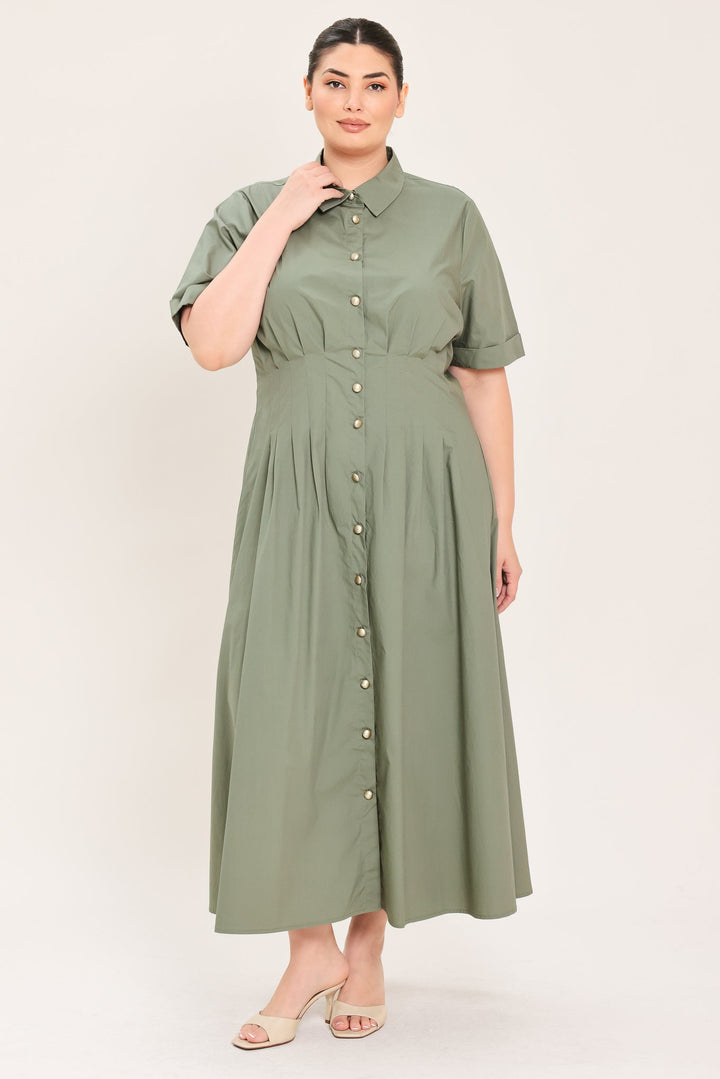 COUNTRYSIDE CHARM WOVEN MIDI DRESS