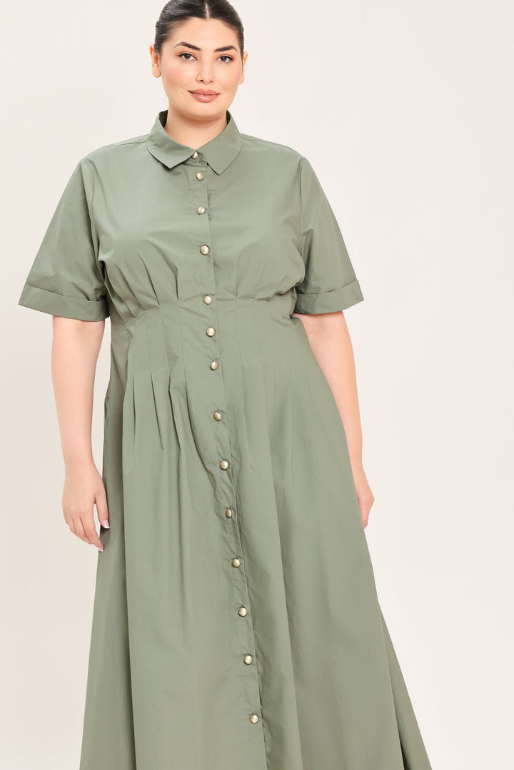 COUNTRYSIDE CHARM WOVEN MIDI DRESS