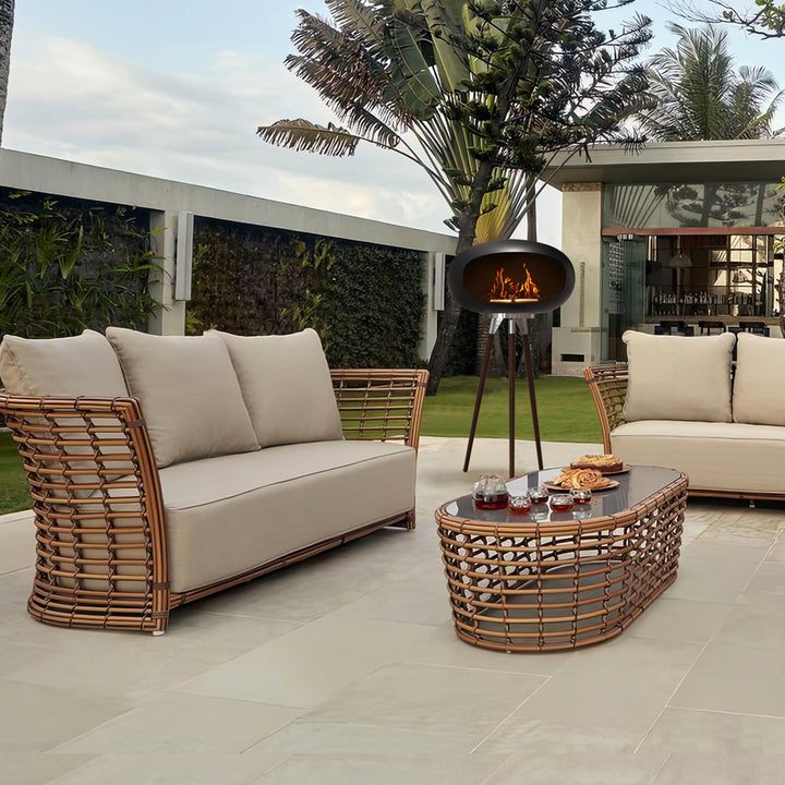 Tripod Indoor + Outdoor Ethanol Fireplace by EP Light