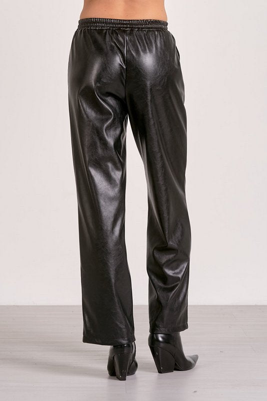 Jaya Faux Leather Pant Black