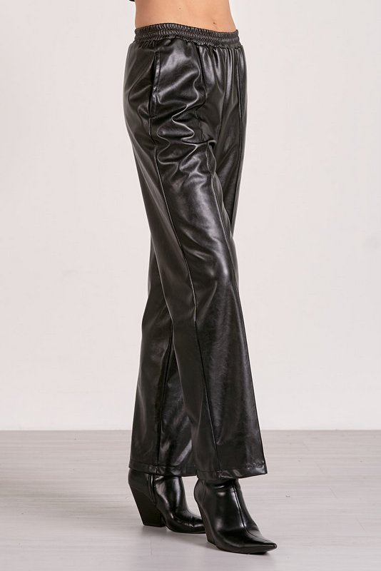 Jaya Faux Leather Pant Black