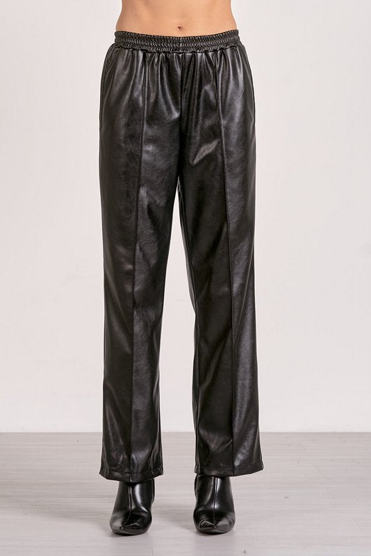 Jaya Faux Leather Pant Black