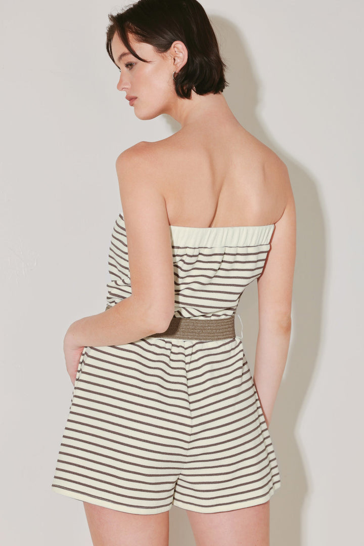 WEEKEND STRIPE KNIT ROMPER