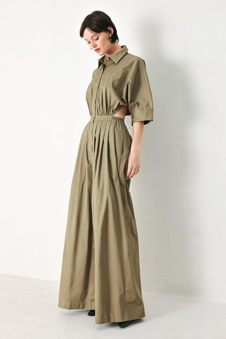 OLIVE DAYDREAM WOVEN JUMPSUIT
