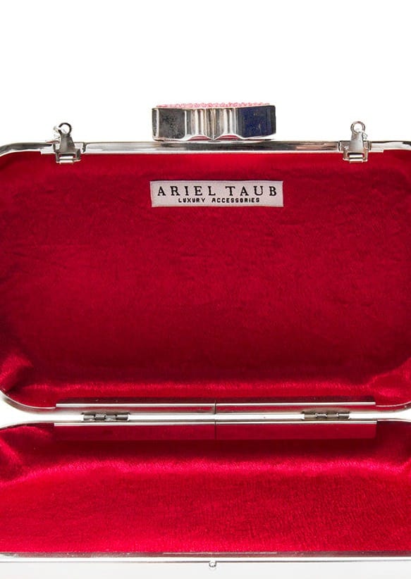 Frenchy Love Clutch with Red Crystal Lip Clasp