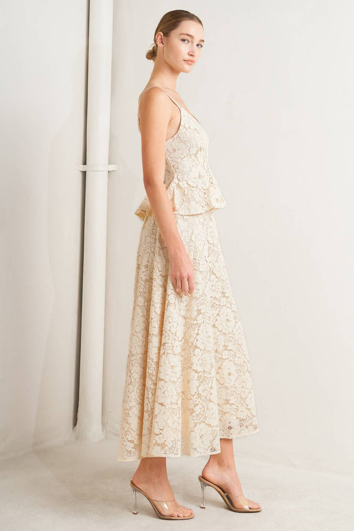 PURELY ROMANTIC WOVEN LACE CAMI TOP