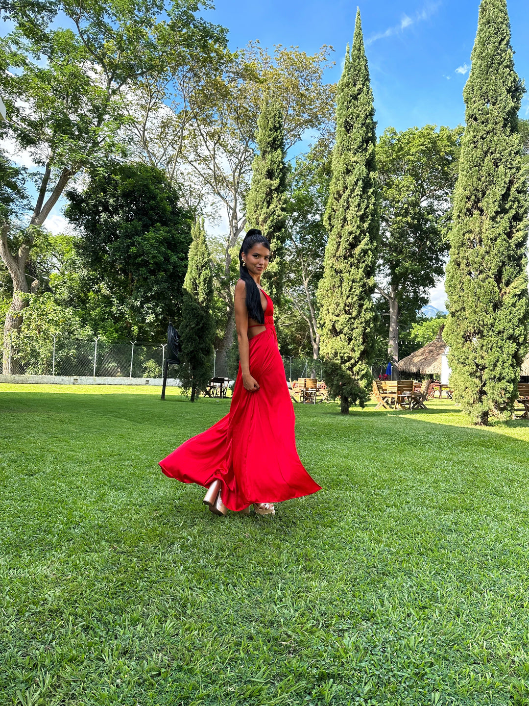 Ibiza Maxi Luxe Dress Red by Lonarc Endless Summer