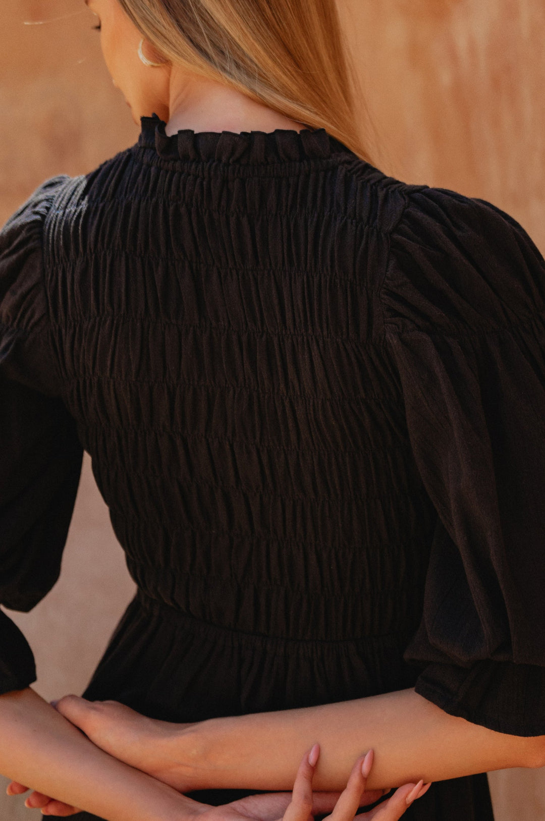 Florence Smocked Linen Midi Dress by Bali Lane