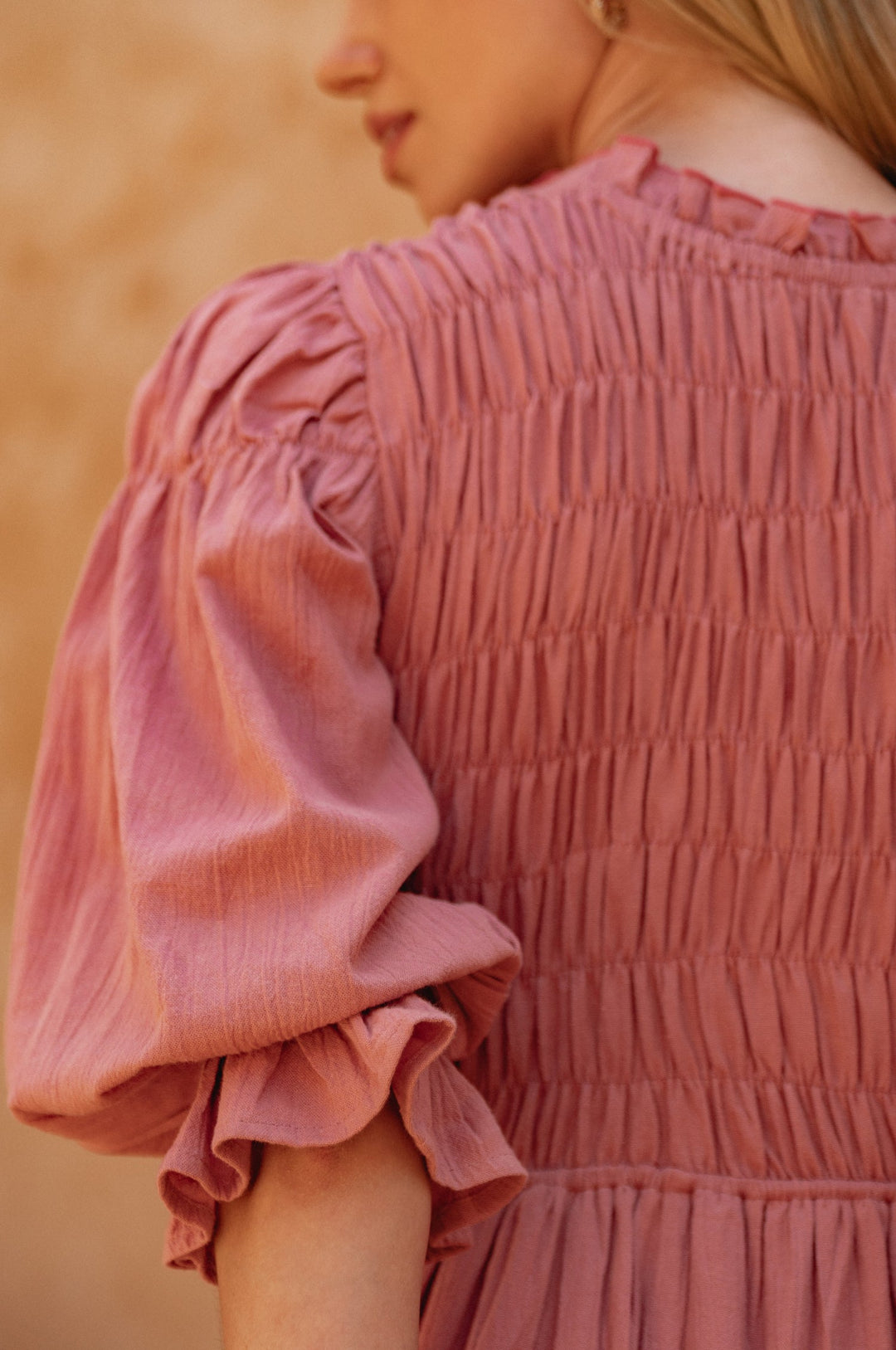 Florence Smocked Linen Midi Dress by Bali Lane