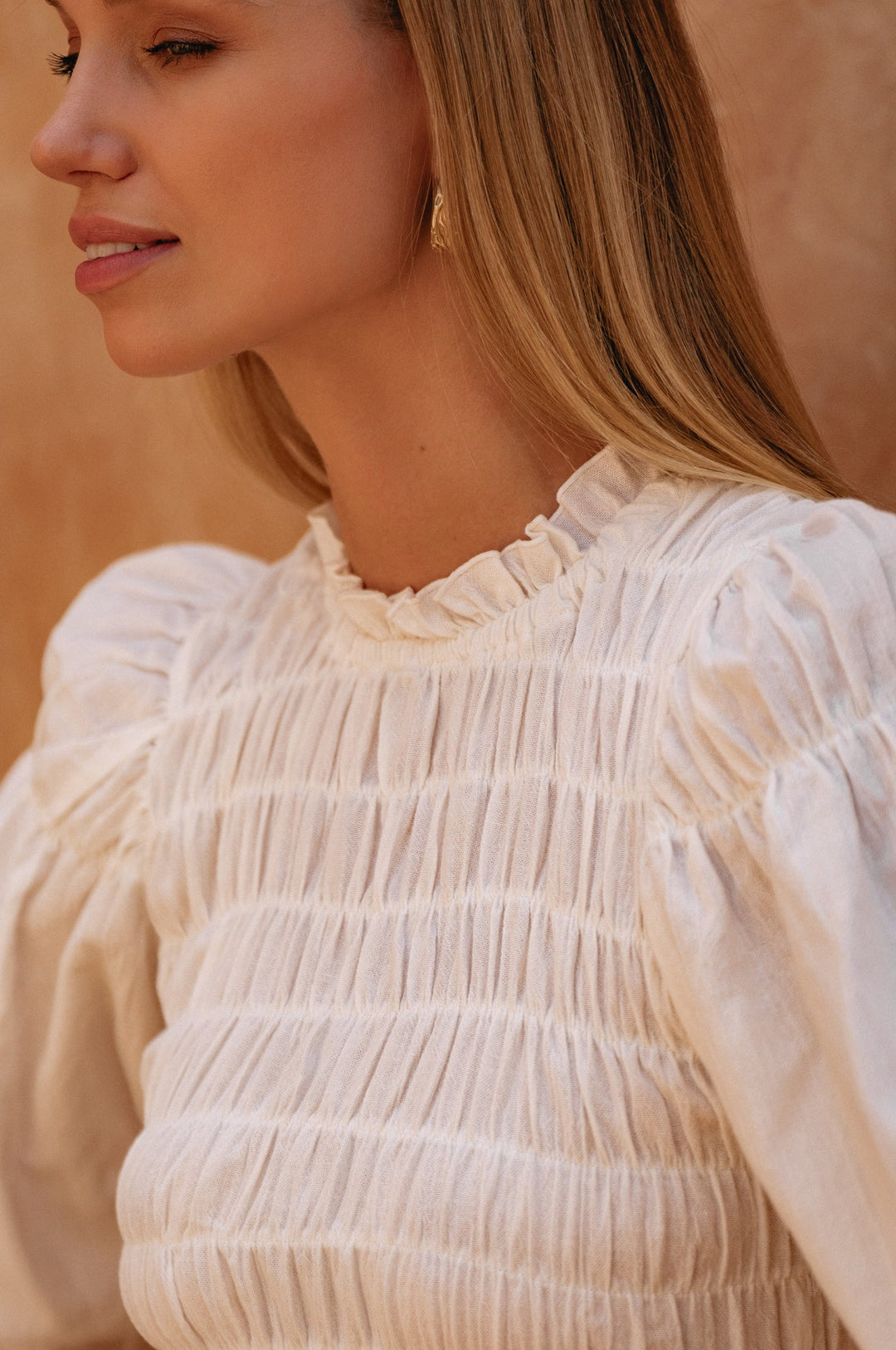 Florence Smocked Linen Midi Dress by Bali Lane