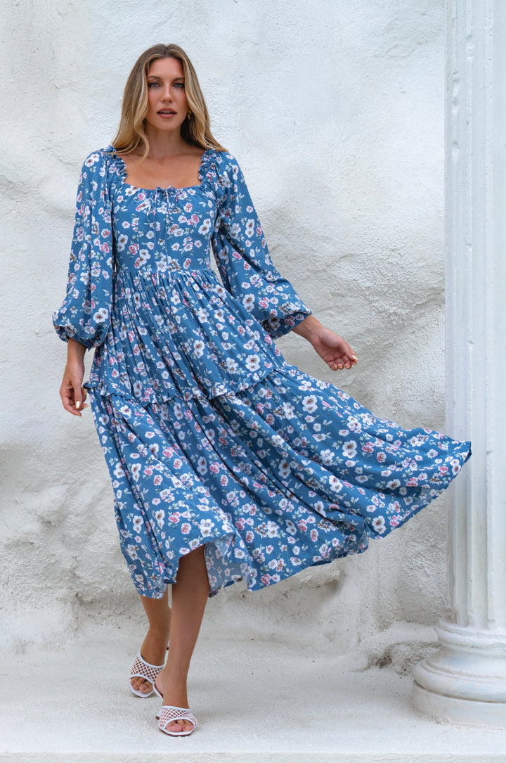 Floriana Long Sleeve Midi Dress by Bali ELF