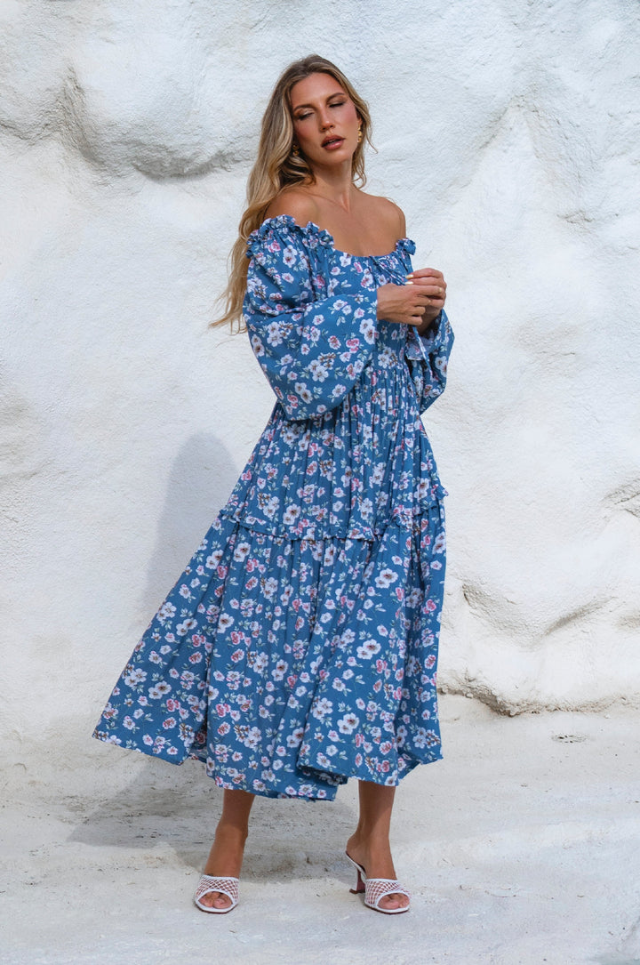 Floriana Long Sleeve Midi Dress by Bali ELF