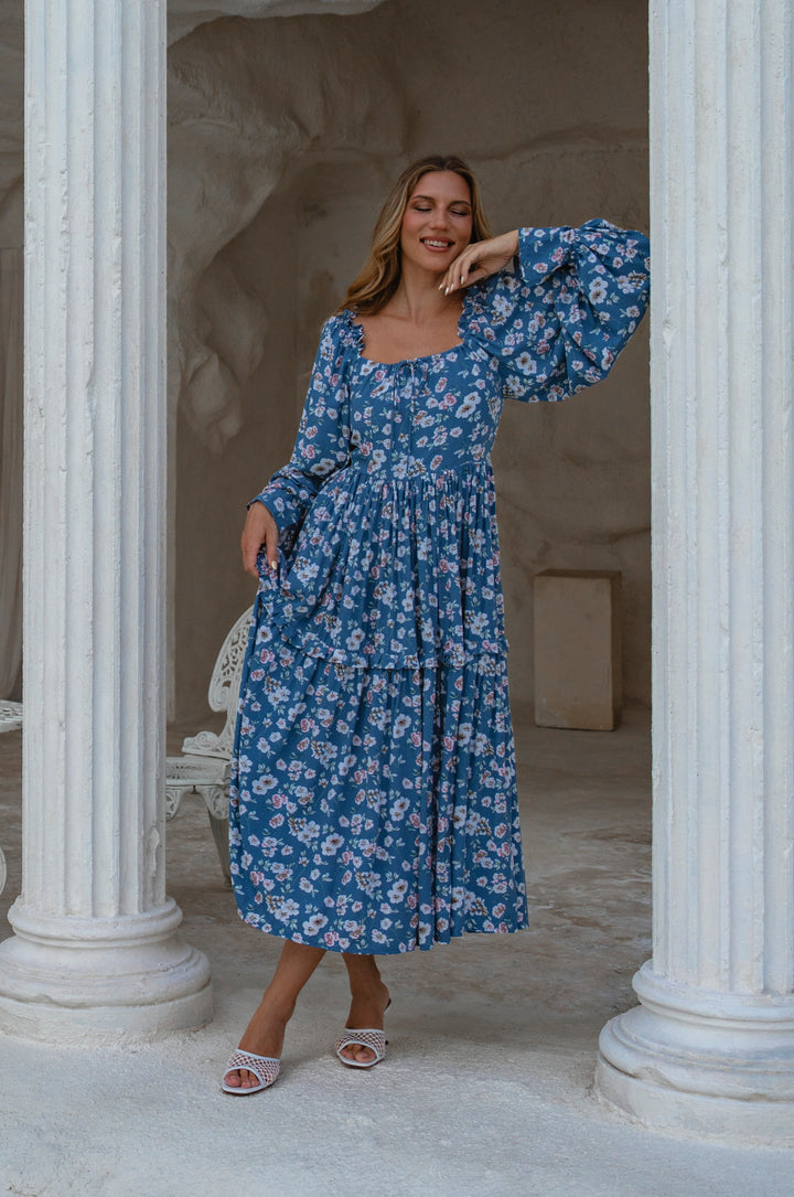 Floriana Long Sleeve Midi Dress by Bali ELF