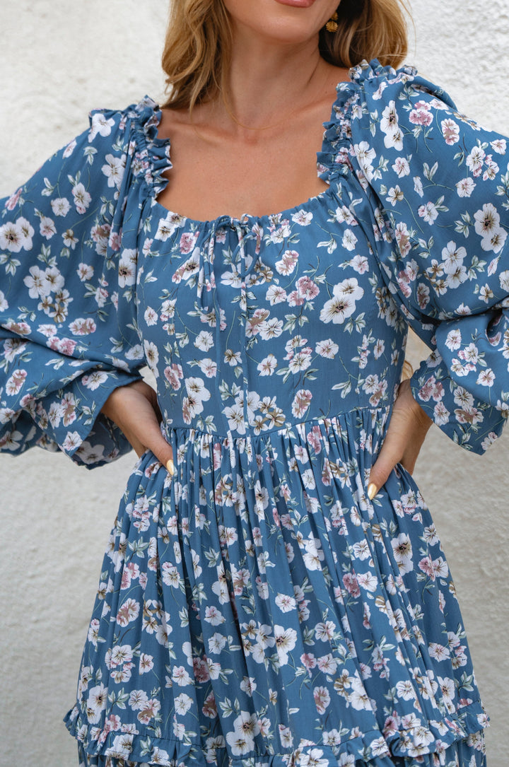 Floriana Long Sleeve Midi Dress by Bali ELF