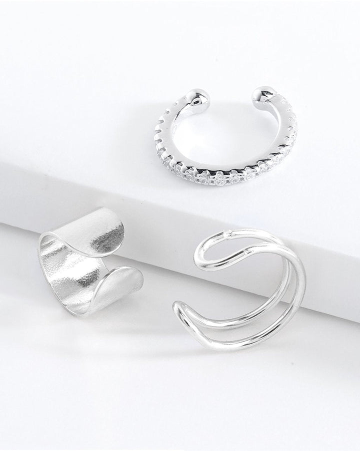 Sterling Silver Simple Ear Cuff Set of 3 by Sterling Forever