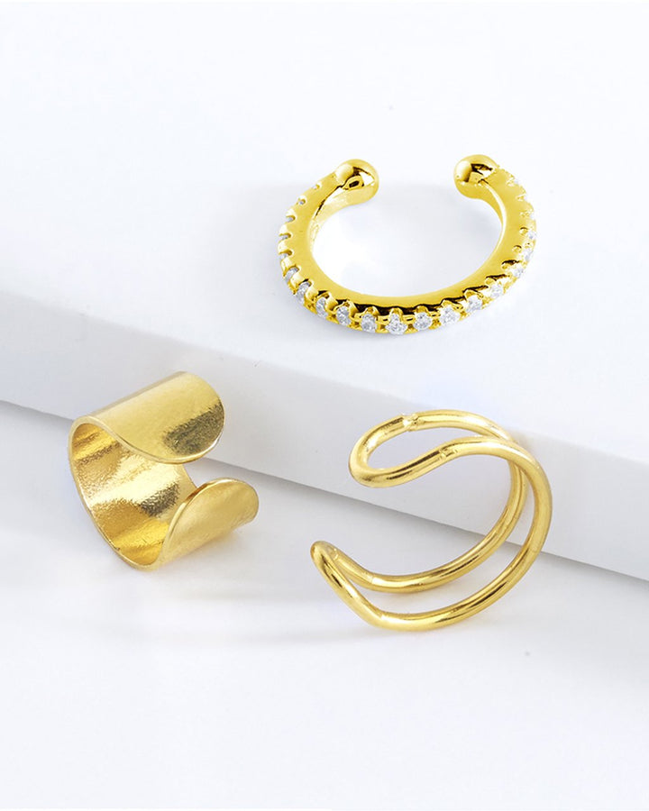 Sterling Silver Simple Ear Cuff Set of 3 by Sterling Forever