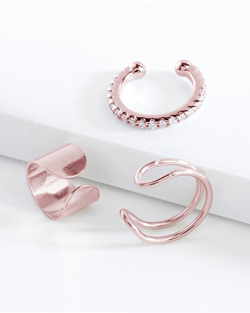 Sterling Silver Simple Ear Cuff Set of 3 by Sterling Forever