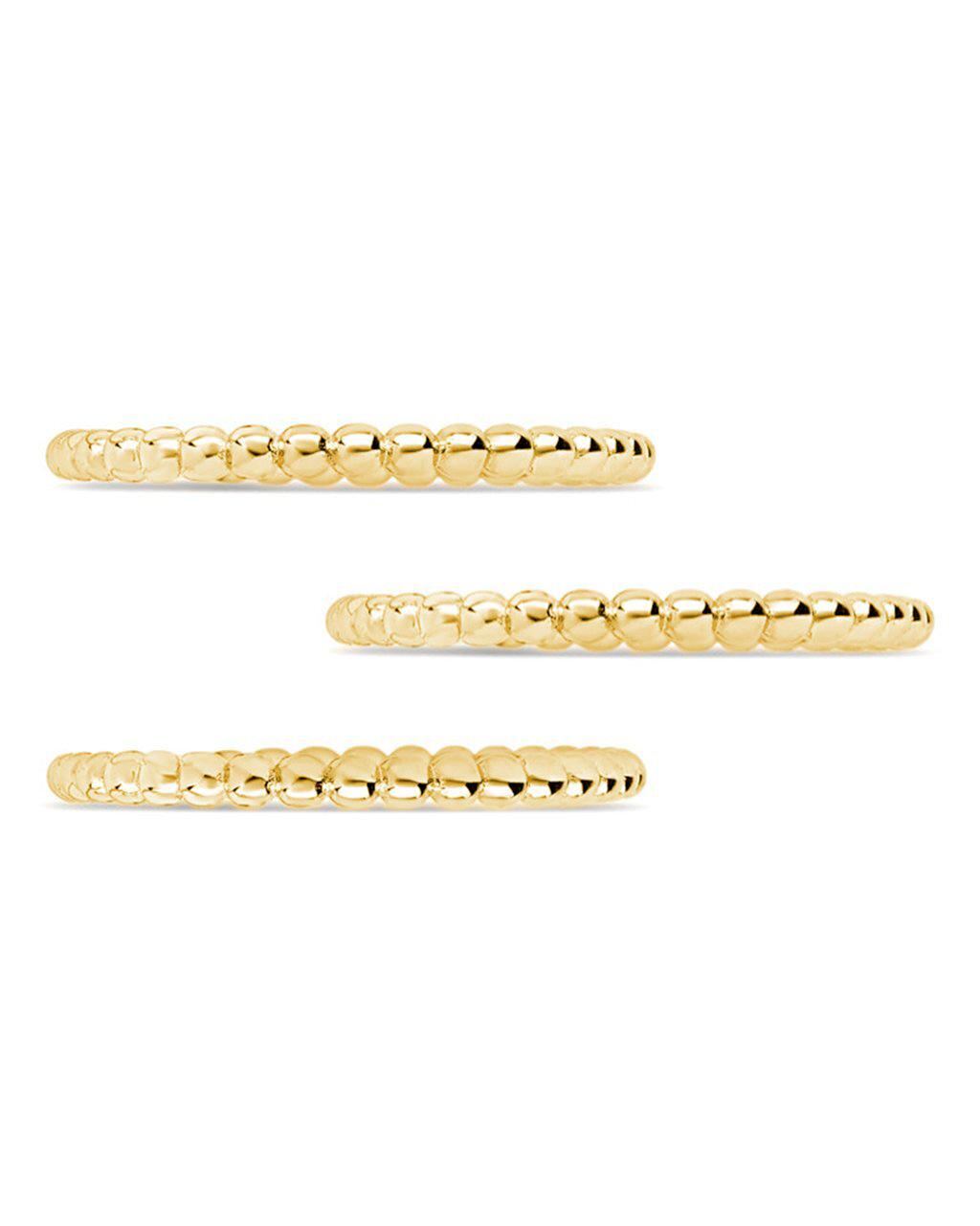 Sterling Silver Beaded Ring Set of 3