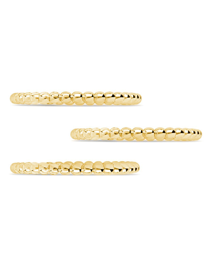Sterling Silver Beaded Ring Set of 3