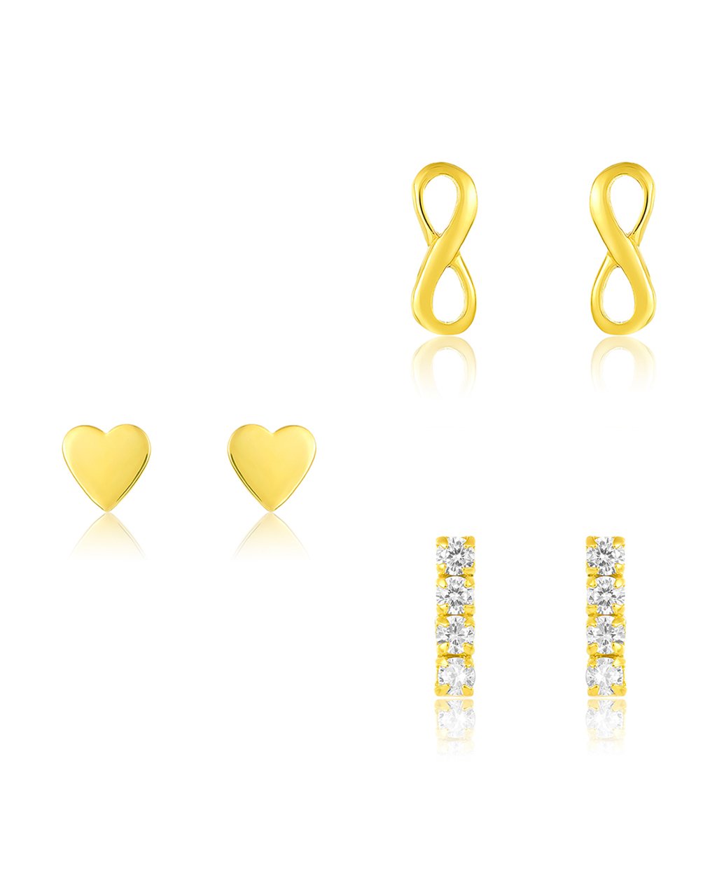 Heart & Infinity Earring Set of 3