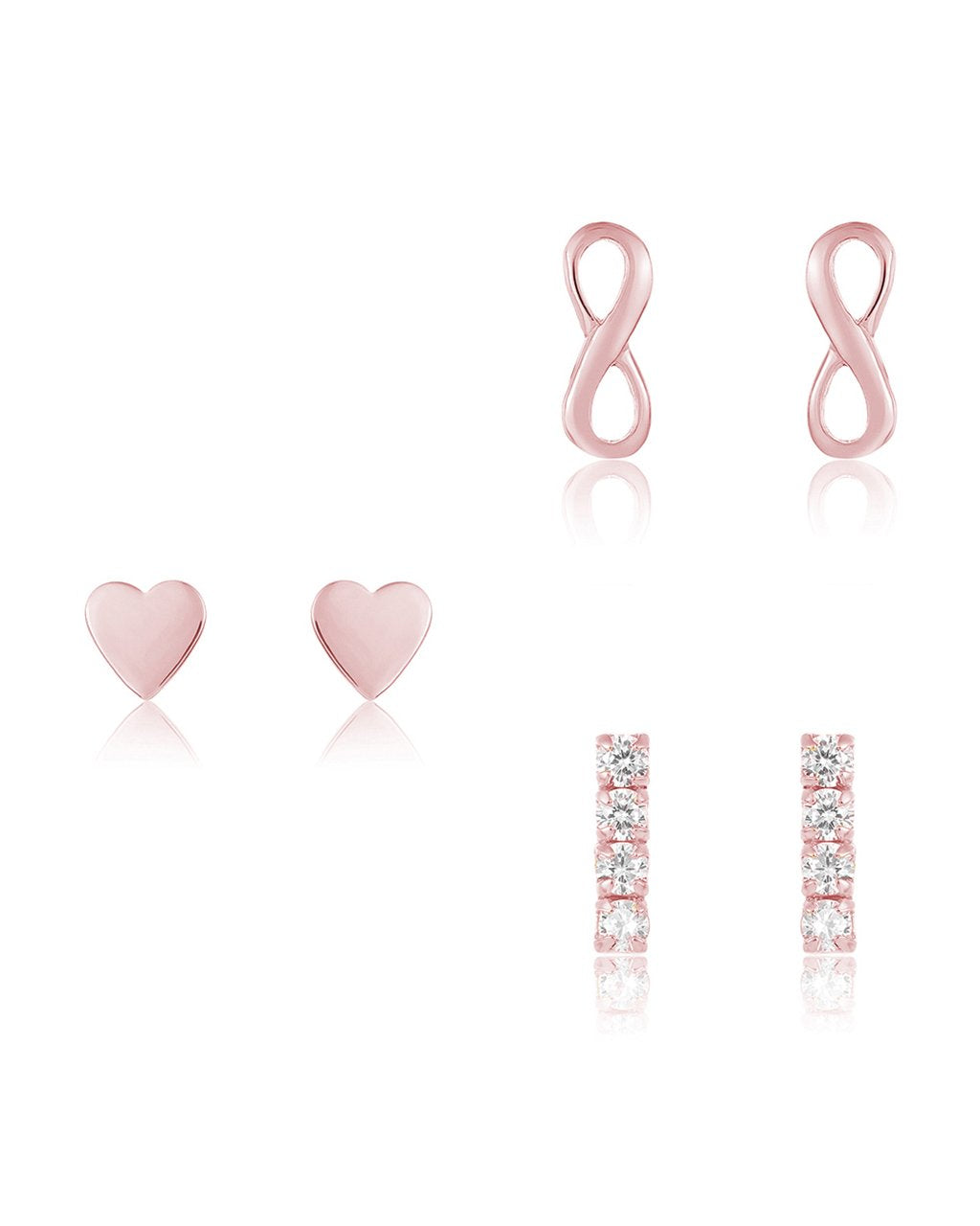 Sterling Silver Heart & Infinity Earring Set of 3 by Sterling Forever