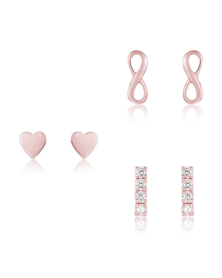 Sterling Silver Heart & Infinity Earring Set of 3 by Sterling Forever