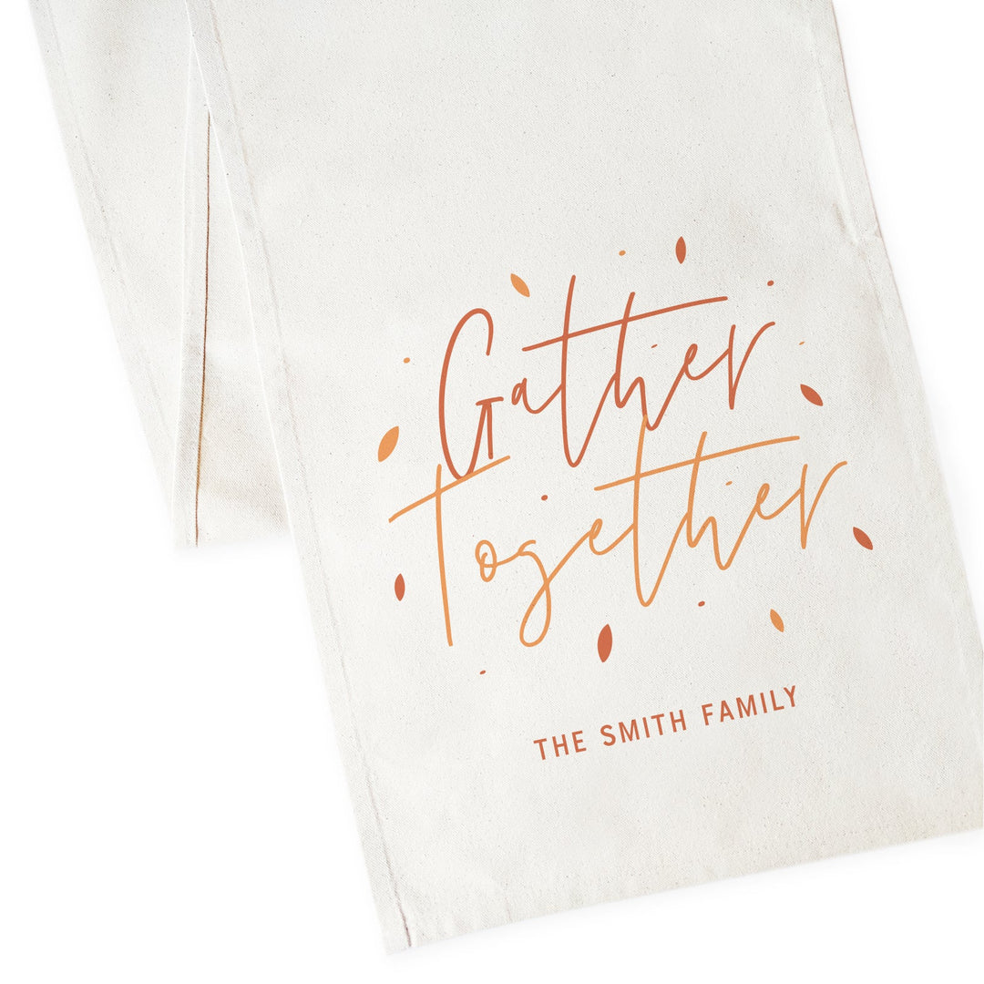 Personalized Family Last Name Gather Together Canvas Table Runner by The Cotton & Canvas Co.