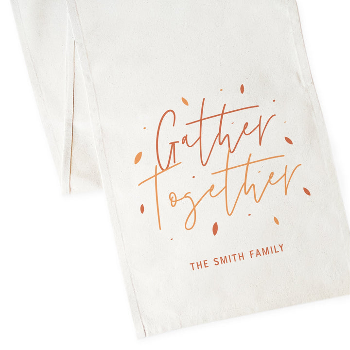Personalized Family Last Name Gather Together Canvas Table Runner by The Cotton & Canvas Co.