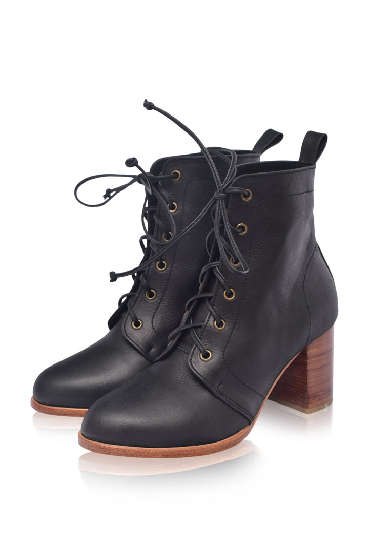 Giselle Leather Heel Booties by ELF