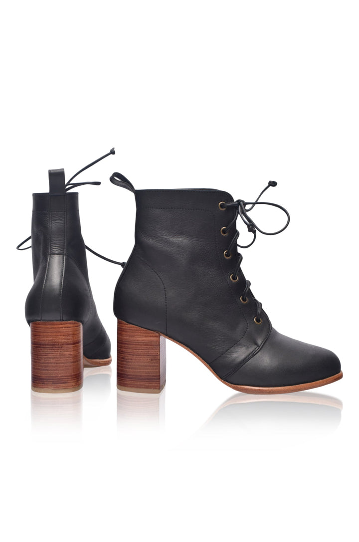Giselle Leather Heel Booties by ELF