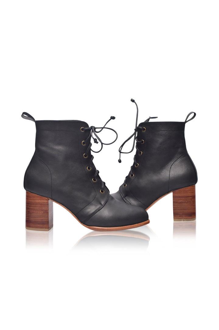 Giselle Leather Heel Booties by ELF
