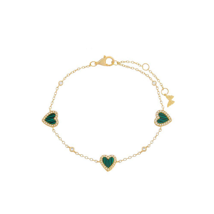 Pavé Multi Heart Stone Bracelet by By Adina Eden