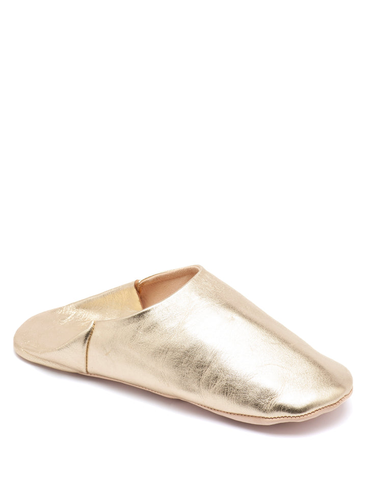 Gold Elegance - Leather Slippers by Faz