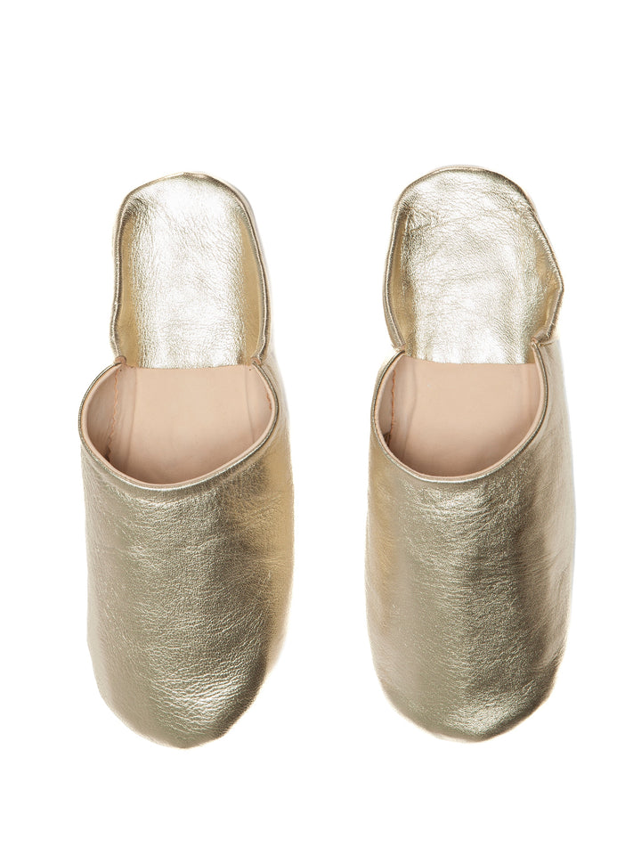 Gold Elegance - Leather Slippers by Faz
