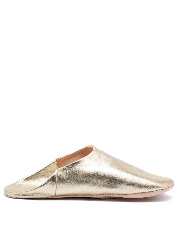 Gold Elegance - Leather Slippers by Faz
