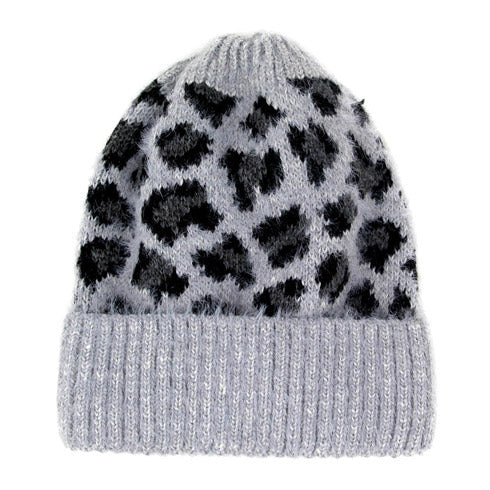 Leopard Print Beanie Hat Leopard Pattern Winter Hat by Madeline Love