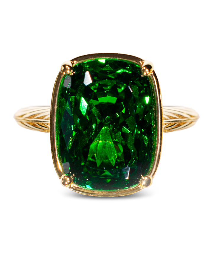 Emerald  Elongated Cushion CZ Cocktail Ring