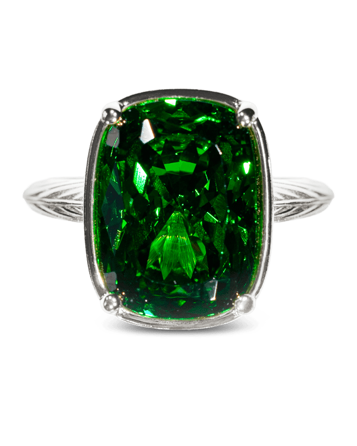 Emerald  Elongated Cushion CZ Cocktail Ring
